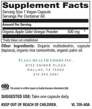 Load image into Gallery viewer, Apple Cider Vinegar 500mg 60 Capsules