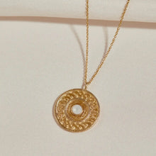 Load image into Gallery viewer, Mother of Pearl Medallion Necklace
