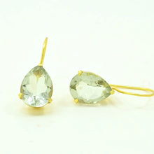 Load image into Gallery viewer, Green Amethyst Teardrop Earrings
