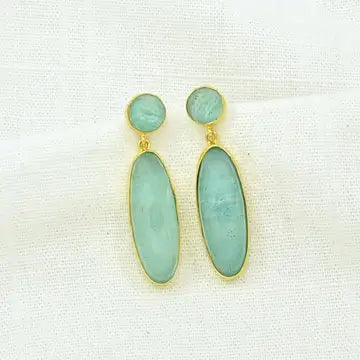 Amazonite & Mountain Crystal Dangle