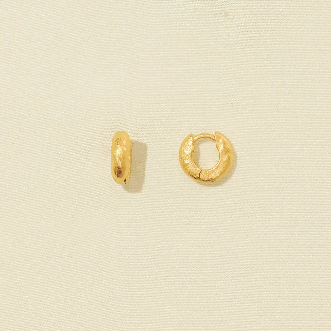 Gold-plated Mini Huggies Earrings