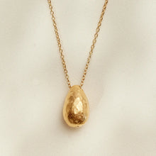 Load image into Gallery viewer, Hammered Gold-Plated Drop Necklace
