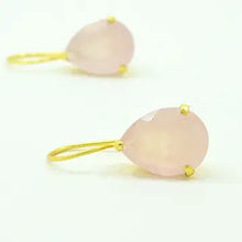 Load image into Gallery viewer, Rose Quartz Teardrop Earrings
